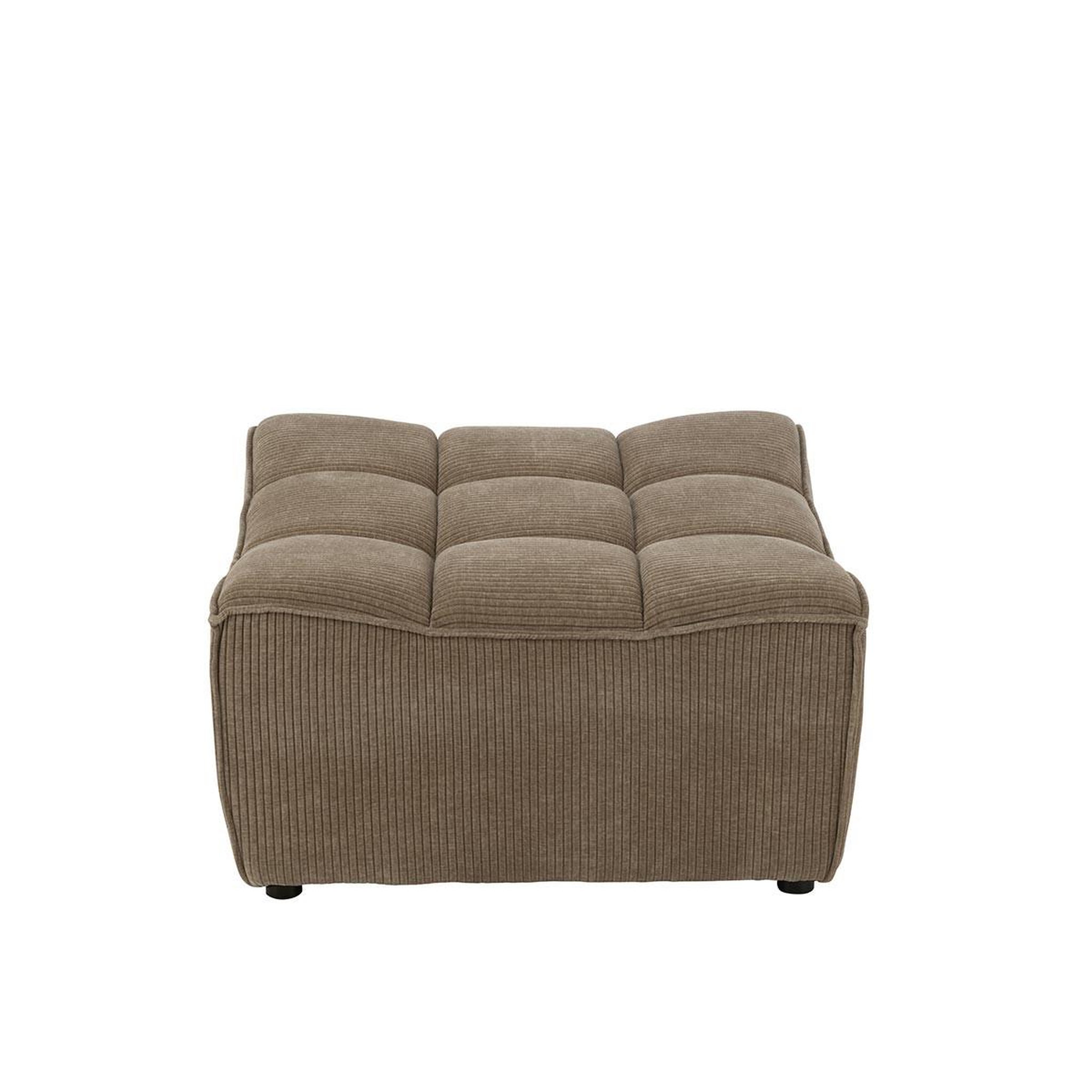 Voir la diapositive 3 : J-LINE Pouf matelassé  grid  92cm taupe foncé