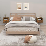 VIDAXL Tables de chevet murales 2 pcs Chene fume 50x36x40 cm