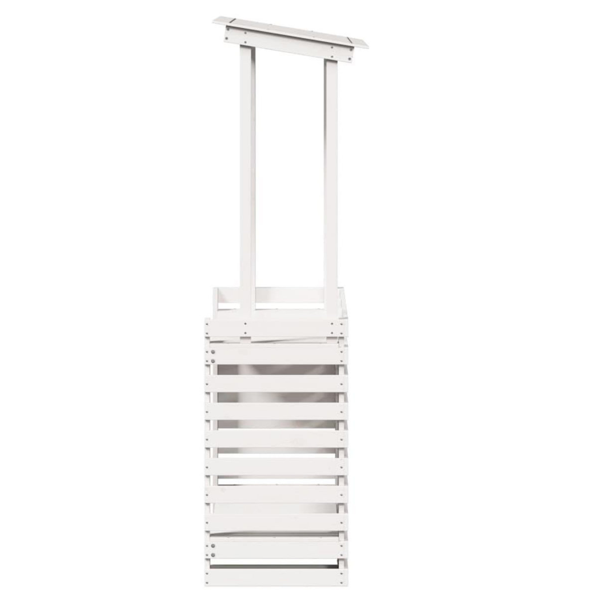 VIDAXL Table de bar d'exterieur avec toit blanc bois massif