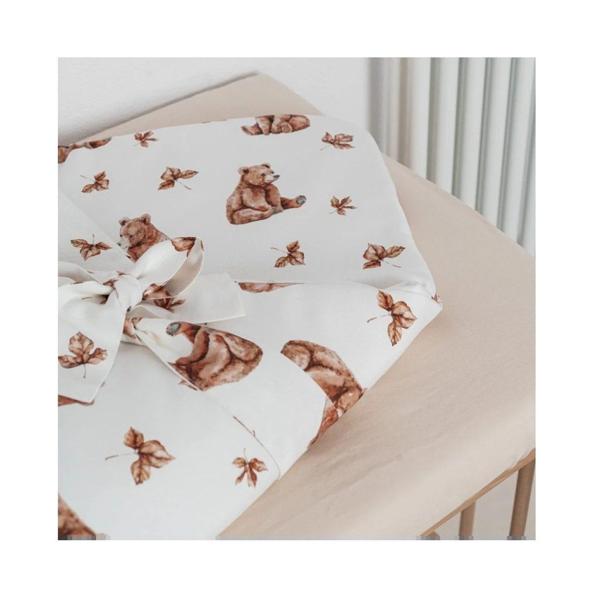 Voir la diapositive 3 : WALDIN Couette bébé 75 × 75 cm - motif oursons, blanc
