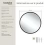 Voir la diapositive 6 : tectake Miroir mural rond Ø 60 cm noir