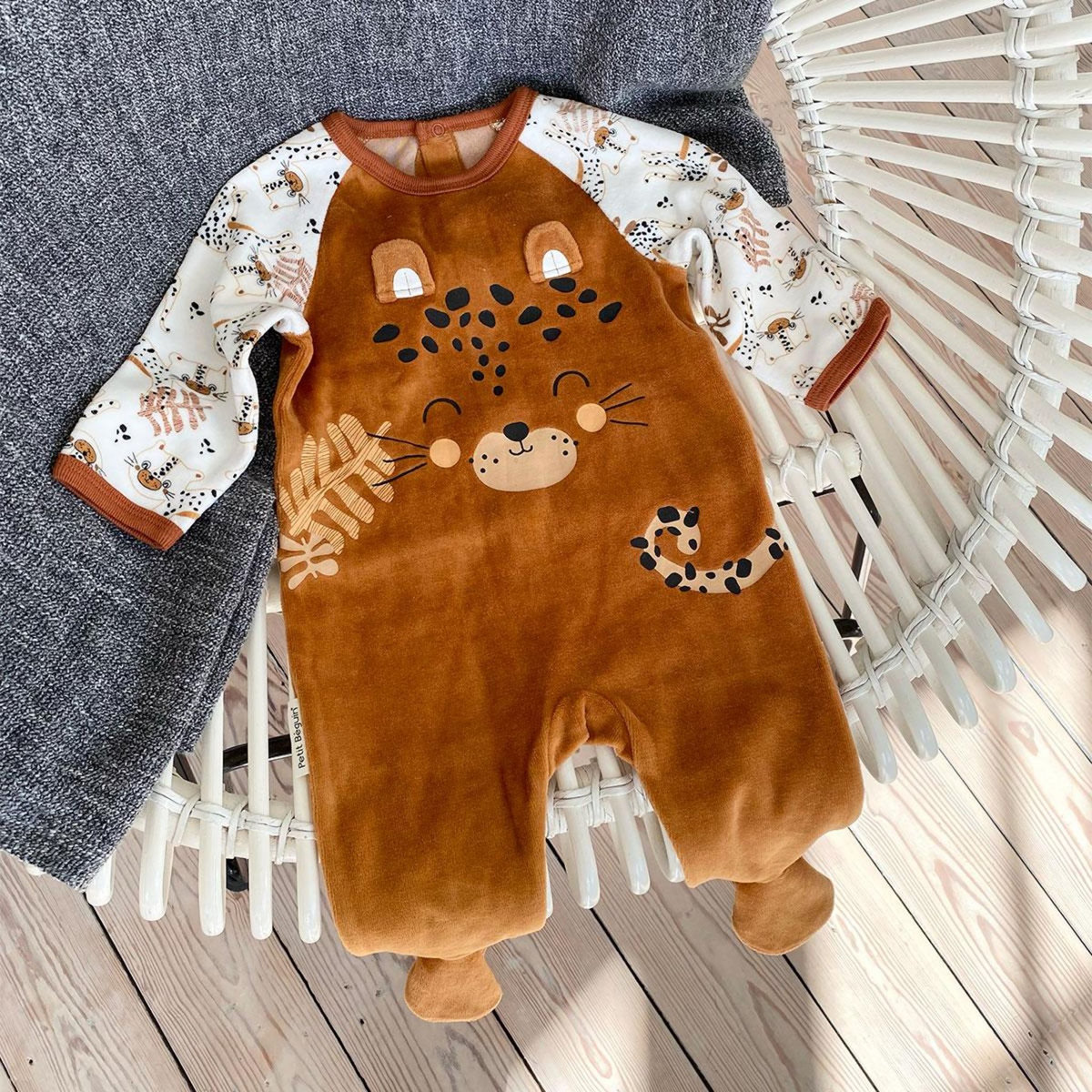 Petit Béguin Pyjama bébé en velours Benghali