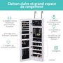 Voir la diapositive 6 : HOMCOM Armoire à bijoux miroir à suspendre 2 en 1 - éclairage LED intérieur, verrouillable, multi-rangement - blanc