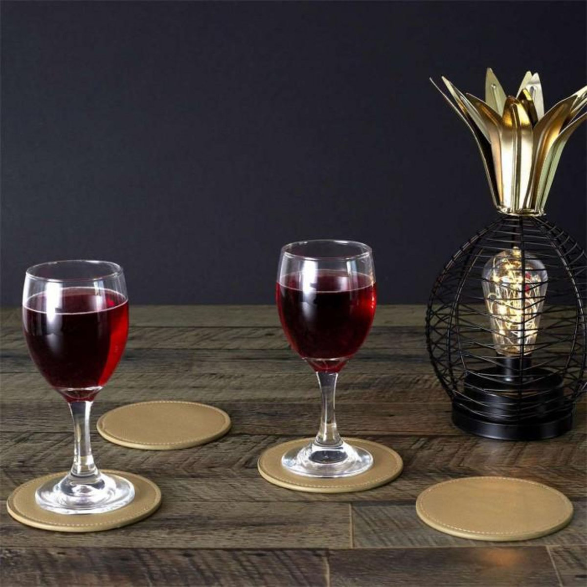 Paris Prix Lot de 4 Dessous de Verre Design  Lilo  10cm Or