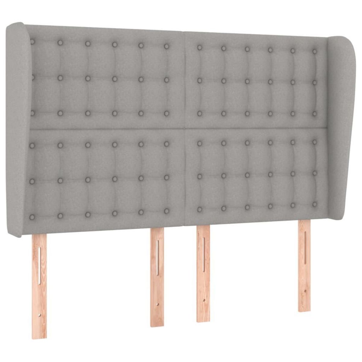 VIDAXL Tete de lit avec oreilles Gris clair 147x23x118/128 cm Tissu