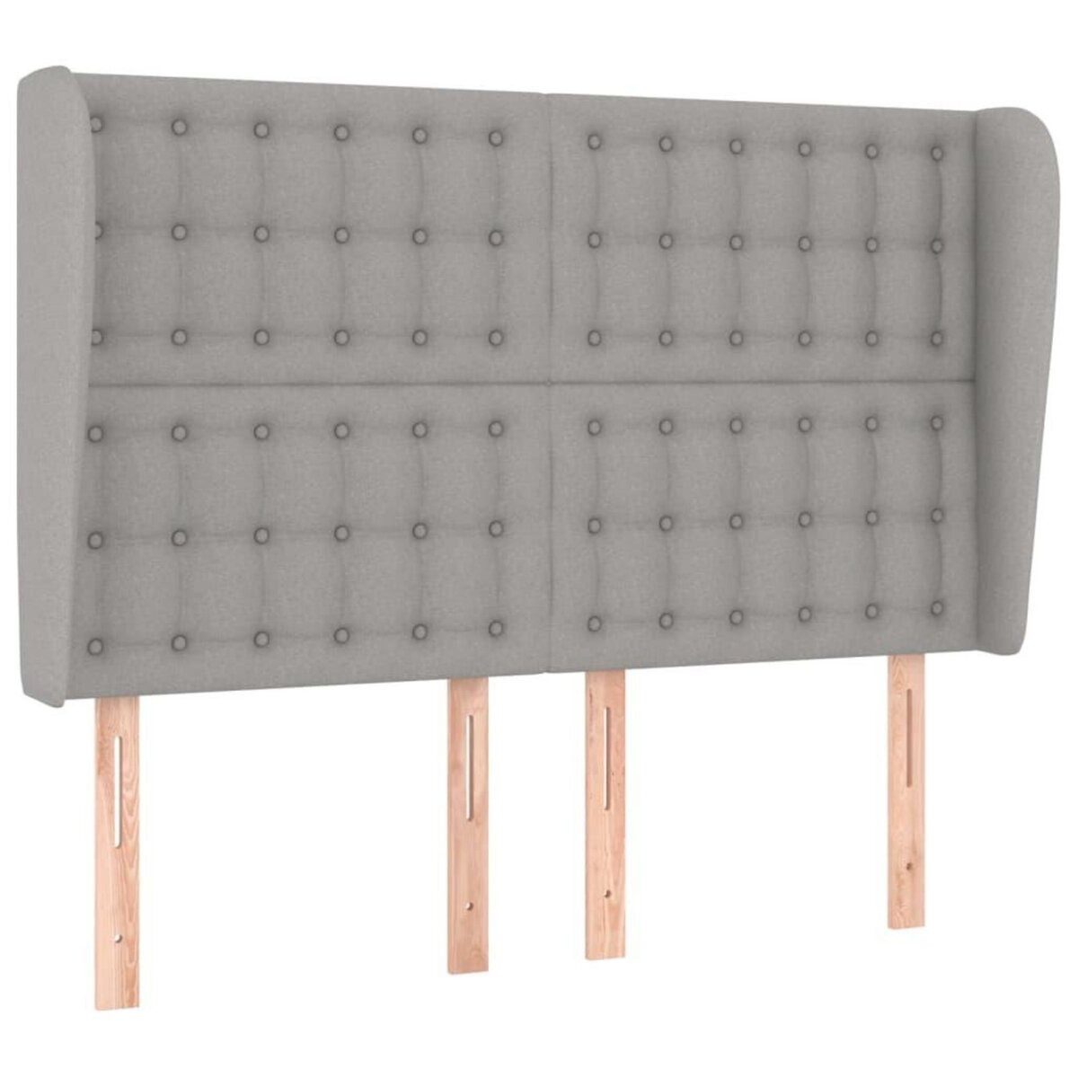 VIDAXL Tete de lit avec oreilles Gris clair 147x23x118/128 cm Tissu