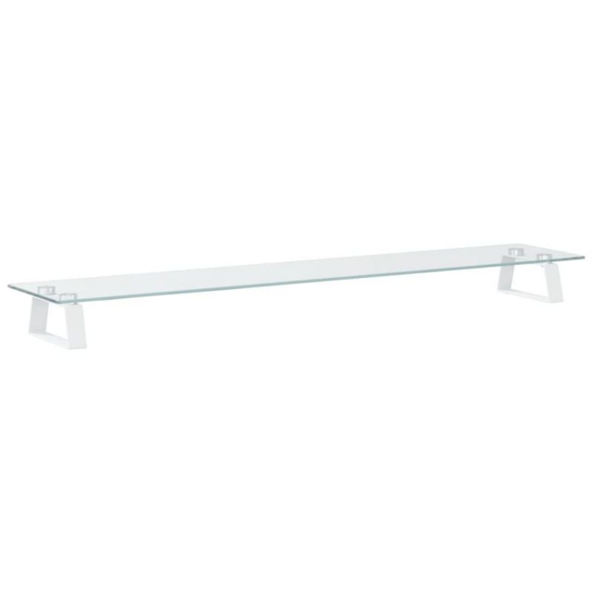 VIDAXL Support de moniteur blanc 100x20x8 cm verre trempé et métal