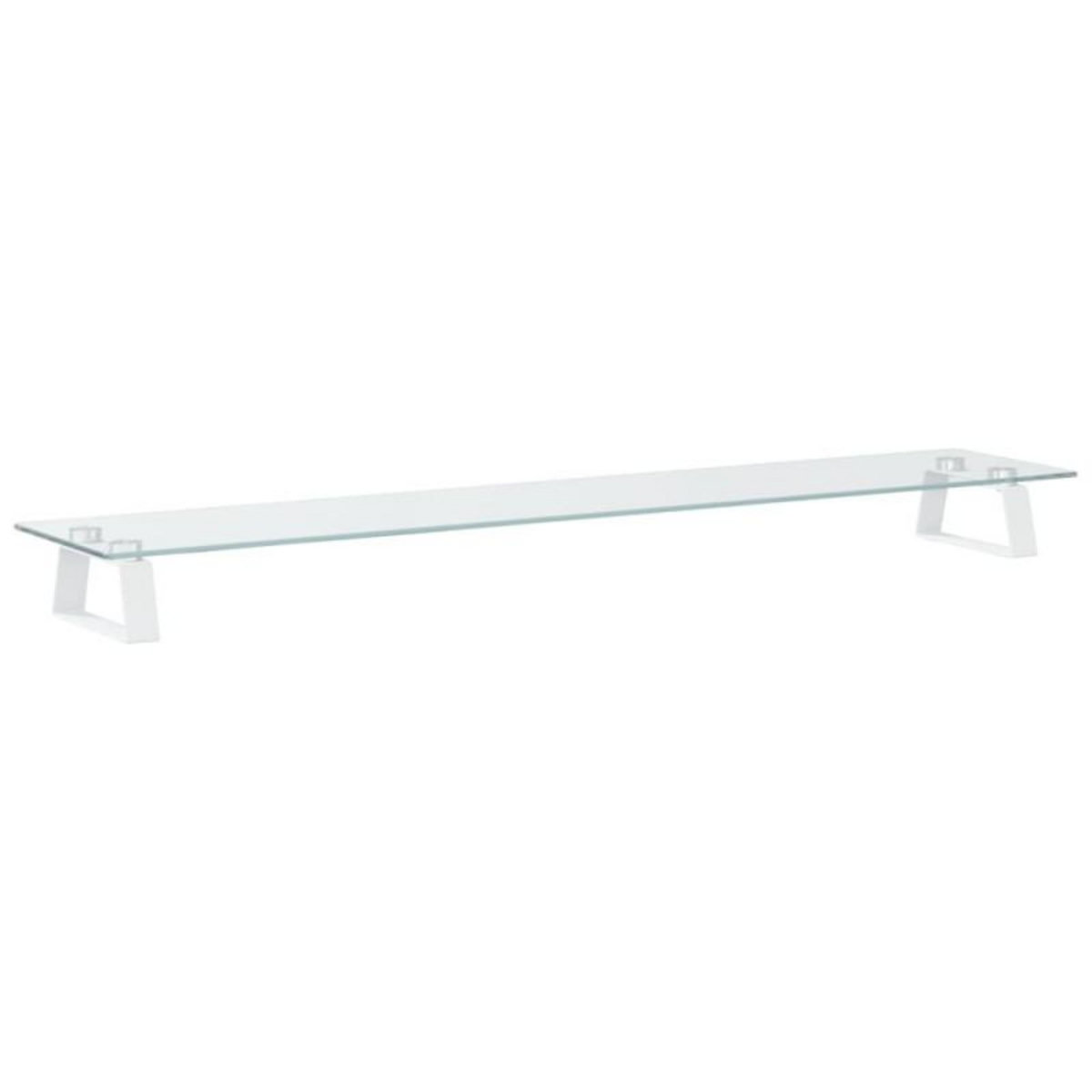 VIDAXL Support de moniteur blanc 100x20x8 cm verre trempé et métal