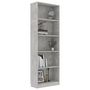 Voir la diapositive 3 : VIDAXL Bibliotheque a 5 niveaux Gris beton 60x24x175cm Bois ingenierie