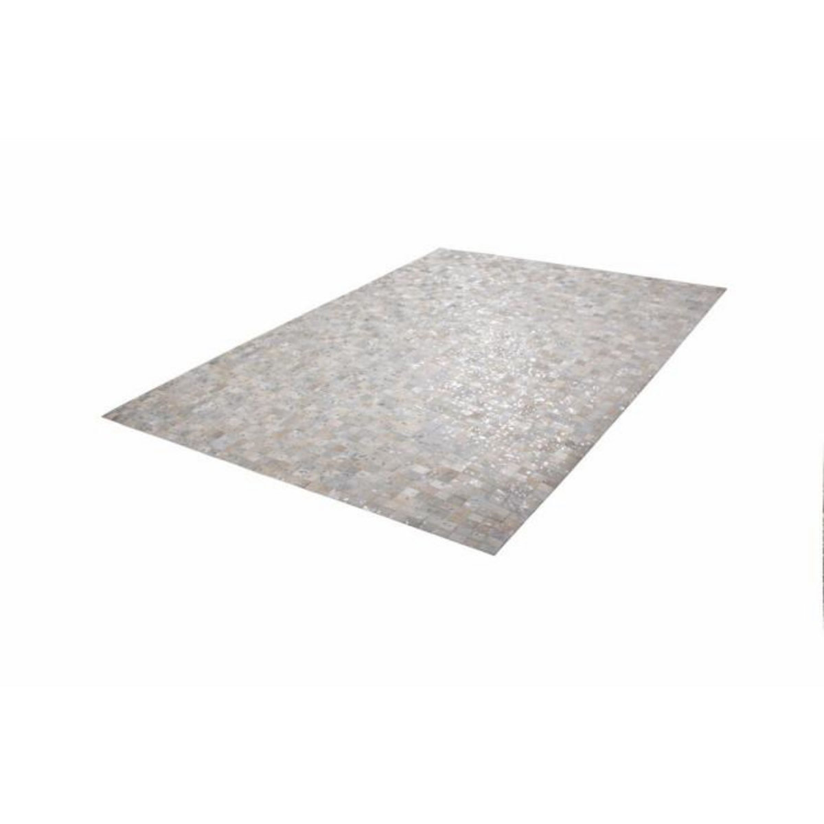 Paris Prix Tapis Patchwork en Cuir  Rocket  Gris & Argent
