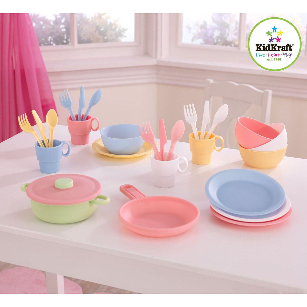 Kidkraft Batterie de cuisine pastel de 27 pièces