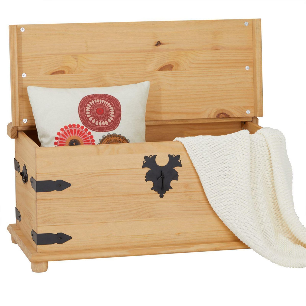 IDIMEX Coffre de rangement en pin TEQUILA style mexicain