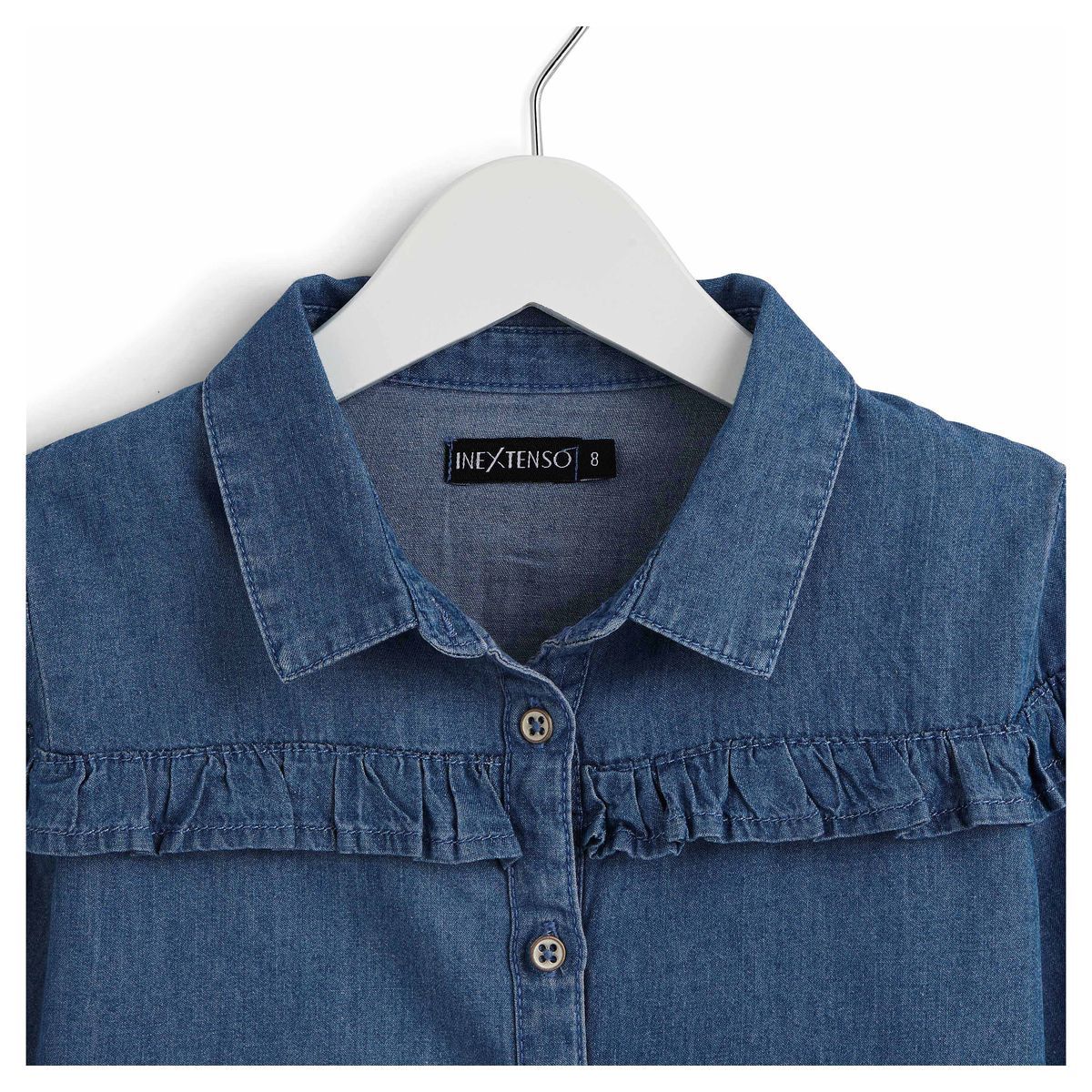 IN EXTENSO Chemise en jean volantée fille