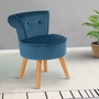 Voir la diapositive 2 : ID MARKET Fauteuil crapaud en velours bleu