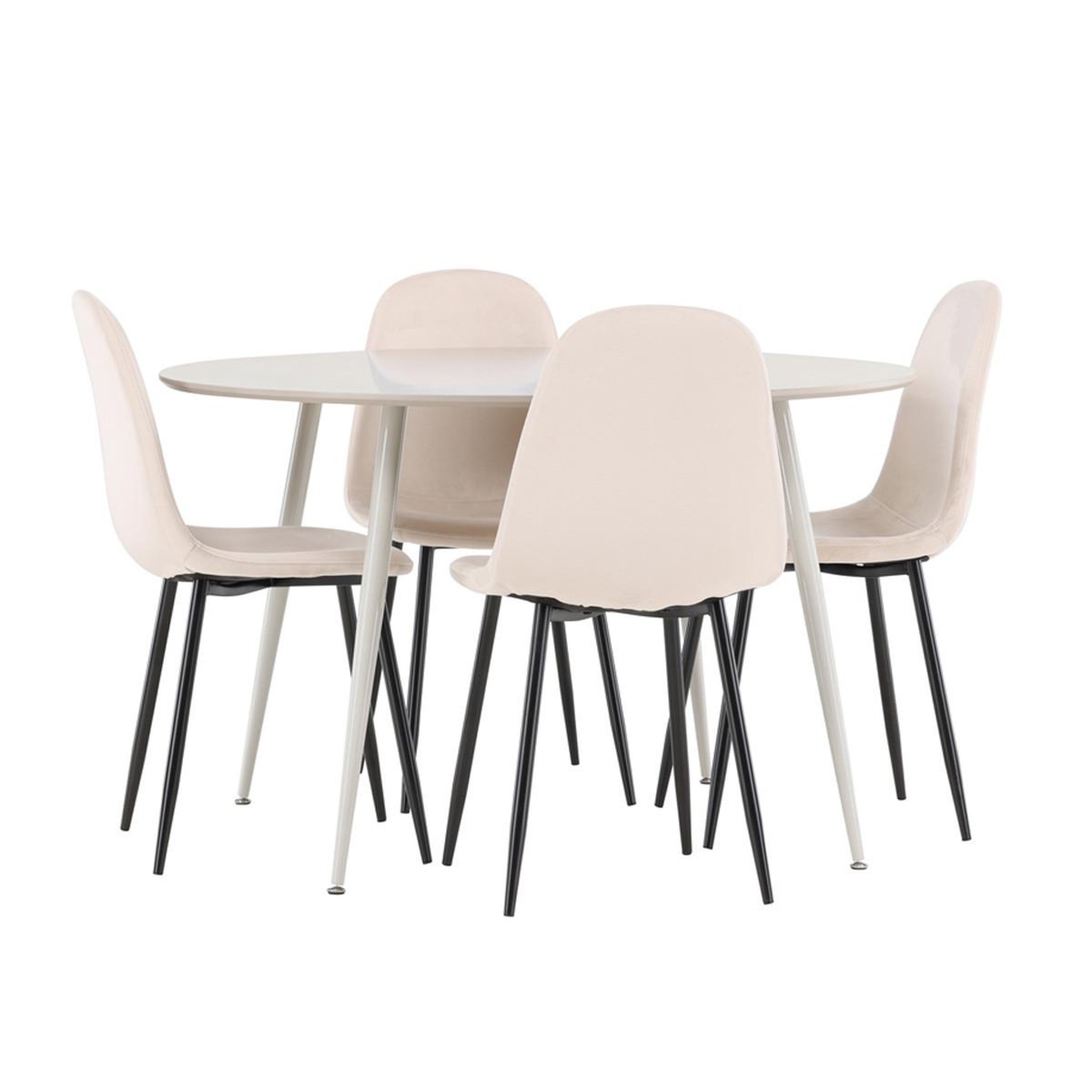 Paris Prix Ensemble table à manger & 4 chaises  plaza & polar  120cm beige