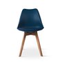 RED DECO Lot de 4 chaises de salle à manger LAGOM Bleu Bois naturel style scandinave