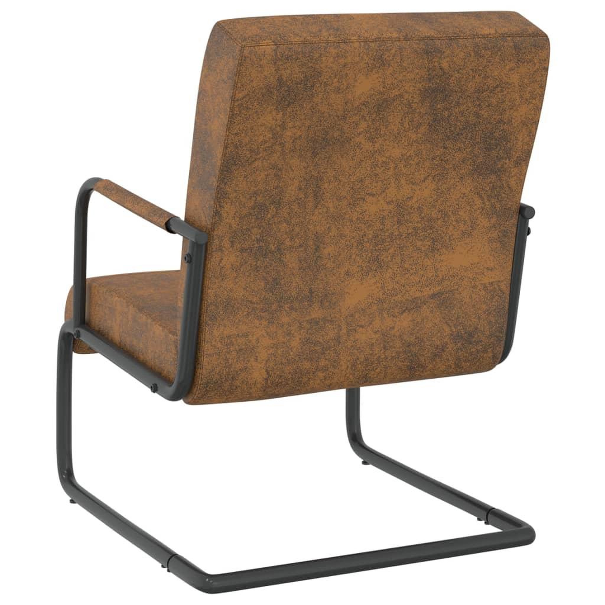 Voir la diapositive 4 : VIDAXL Chaise cantilever Marron Tissu