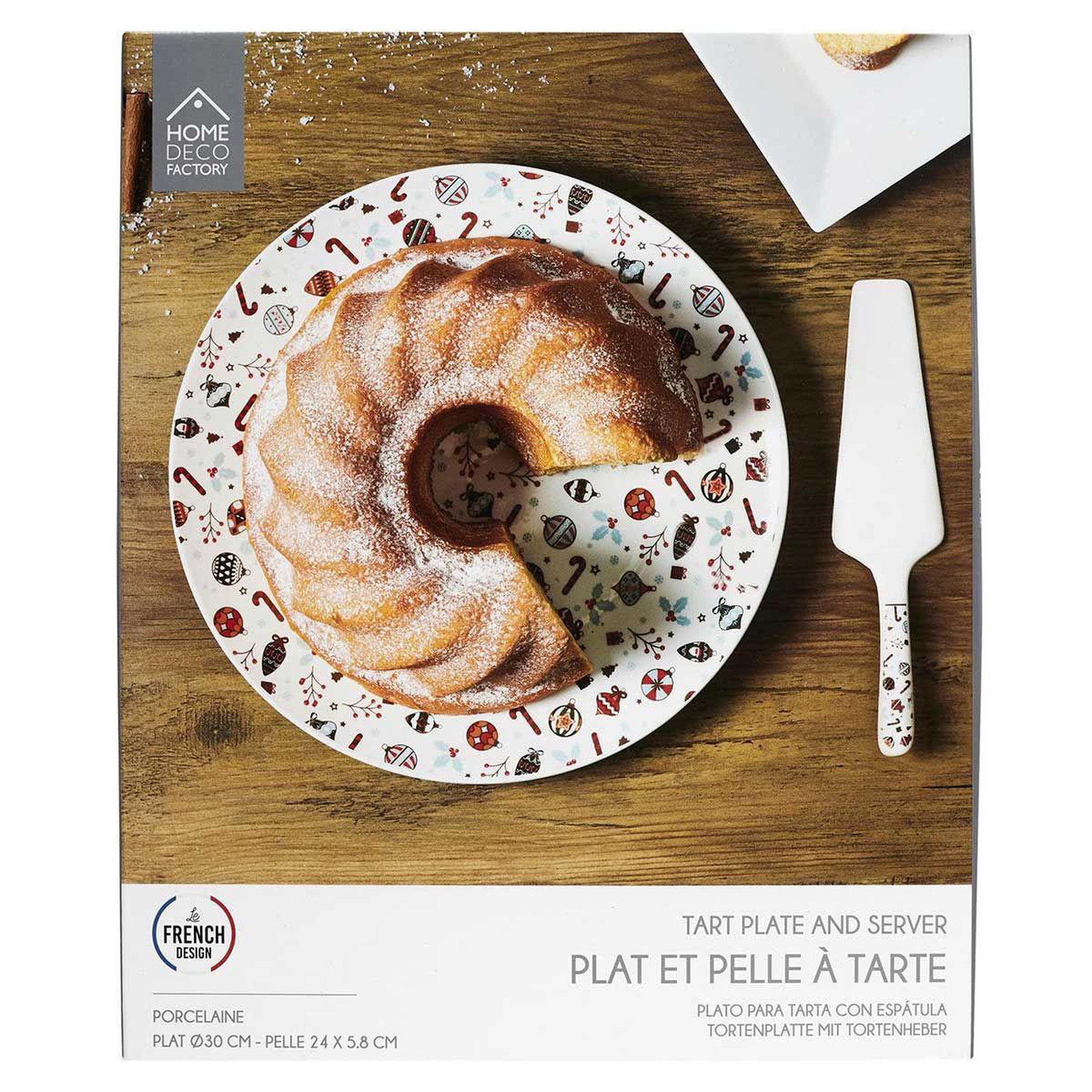 Voir la diapositive 6 : The Home Deco Factory Plat & pelle à tarte  noël  30cm multicolore