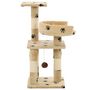 Voir la diapositive 3 : VIDAXL Arbre a chat et griffoirs en sisal 65 cm Beige Motif de pattes