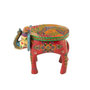 Voir la diapositive 2 : Paris Prix Tabouret Éléphant en Bois  Delhi  35cm Multicolore