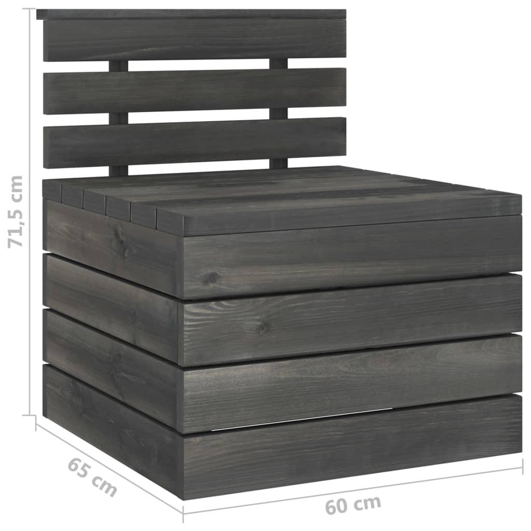 Voir la diapositive 6 : VIDAXL Salon palette de jardin 6 pcs Bois de pin massif Gris fonce