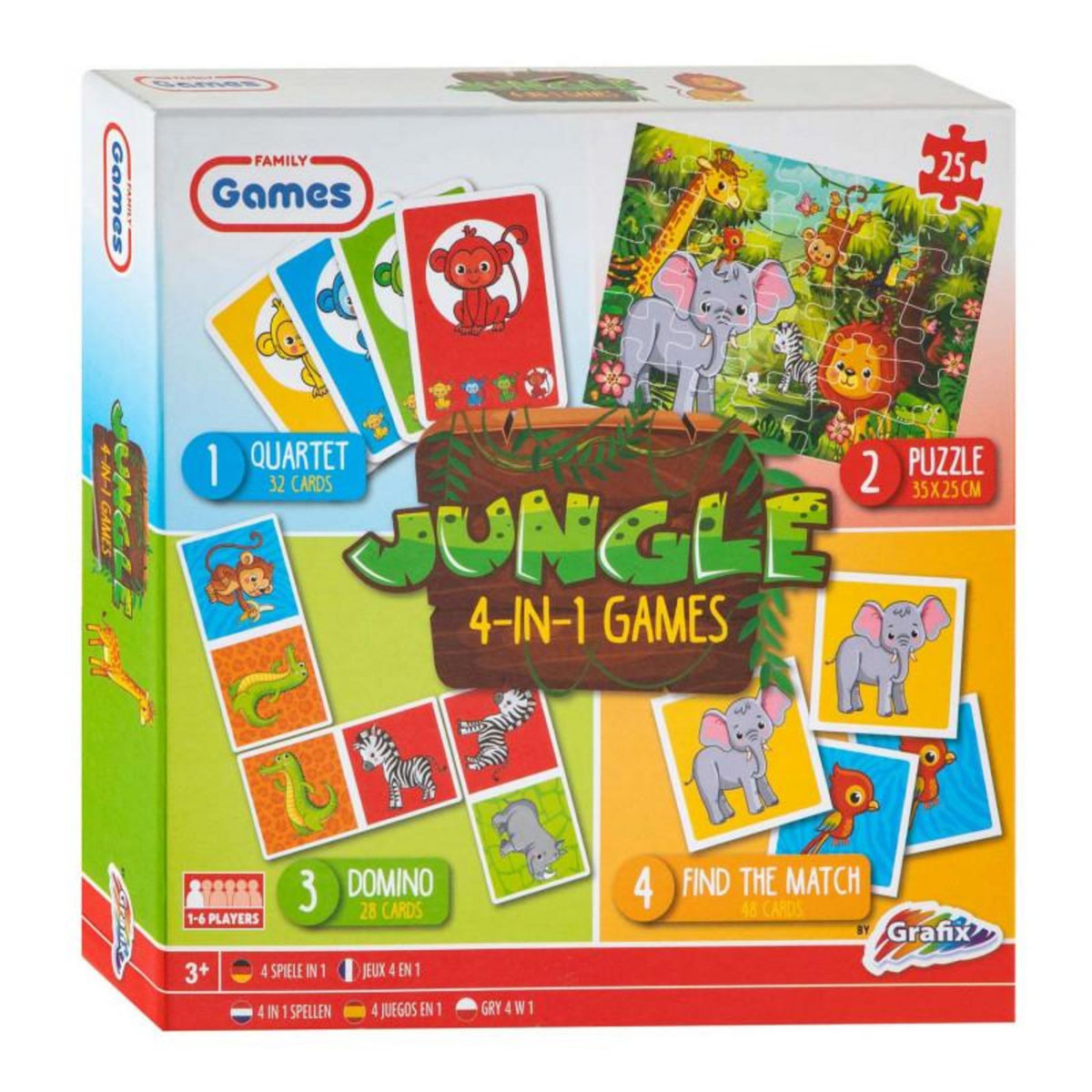 GRAFIX Grafix - Game box 4in1 Jungle 300036