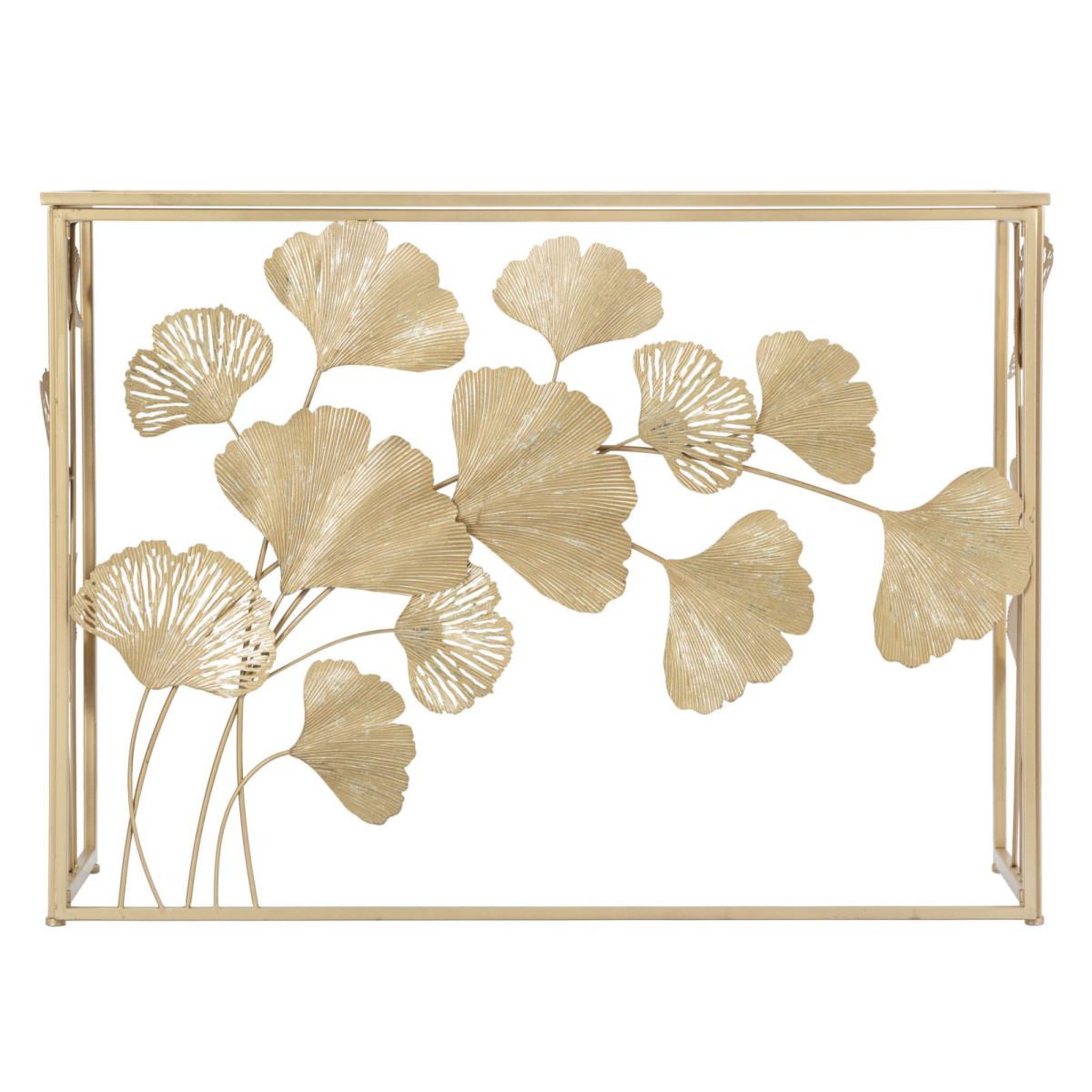 Voir la diapositive 2 : Paris Prix Console design en métal  leaf  108cm or