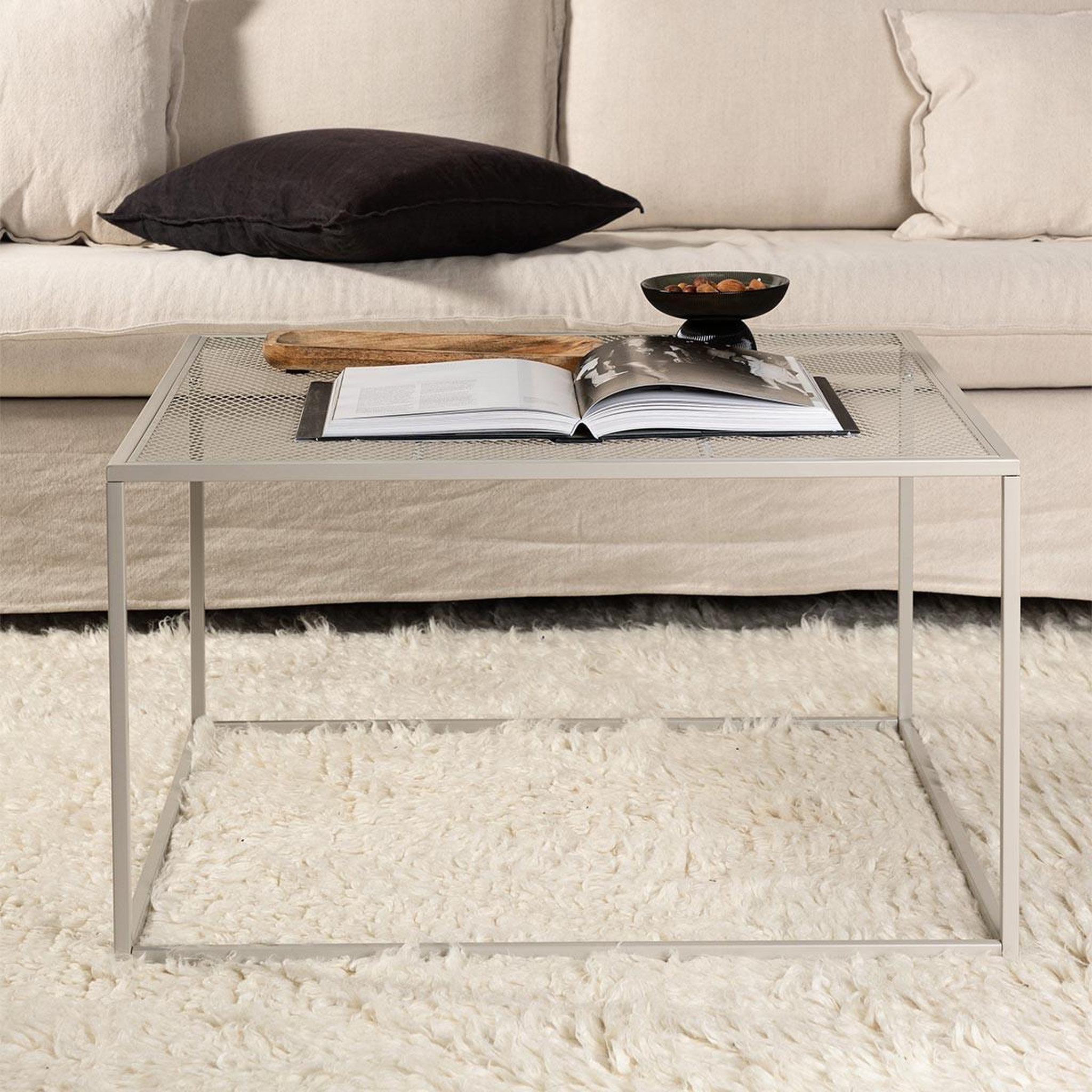 Voir la diapositive 5 : Paris Prix Table basse en métal  netz  80cm beige