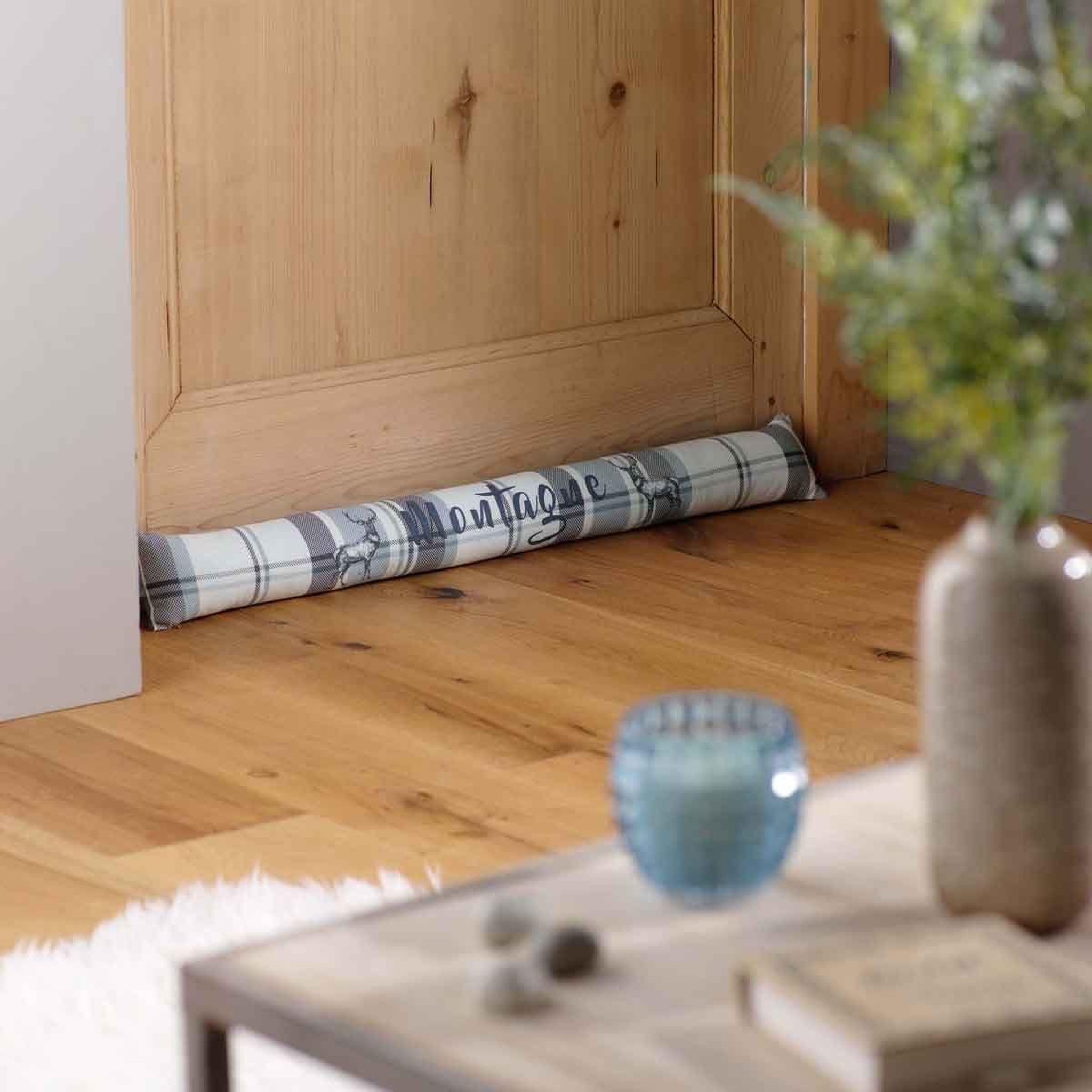 Voir la diapositive 4 : Douceur d'Intérieur Boudin bas de porte  megève  80cm bleu & gris