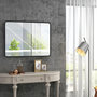 Voir la diapositive 6 : HOMCOM Miroir rectangulaire mural 91,4 x 61 cm cadre en aluminium style minimaliste décoration noir