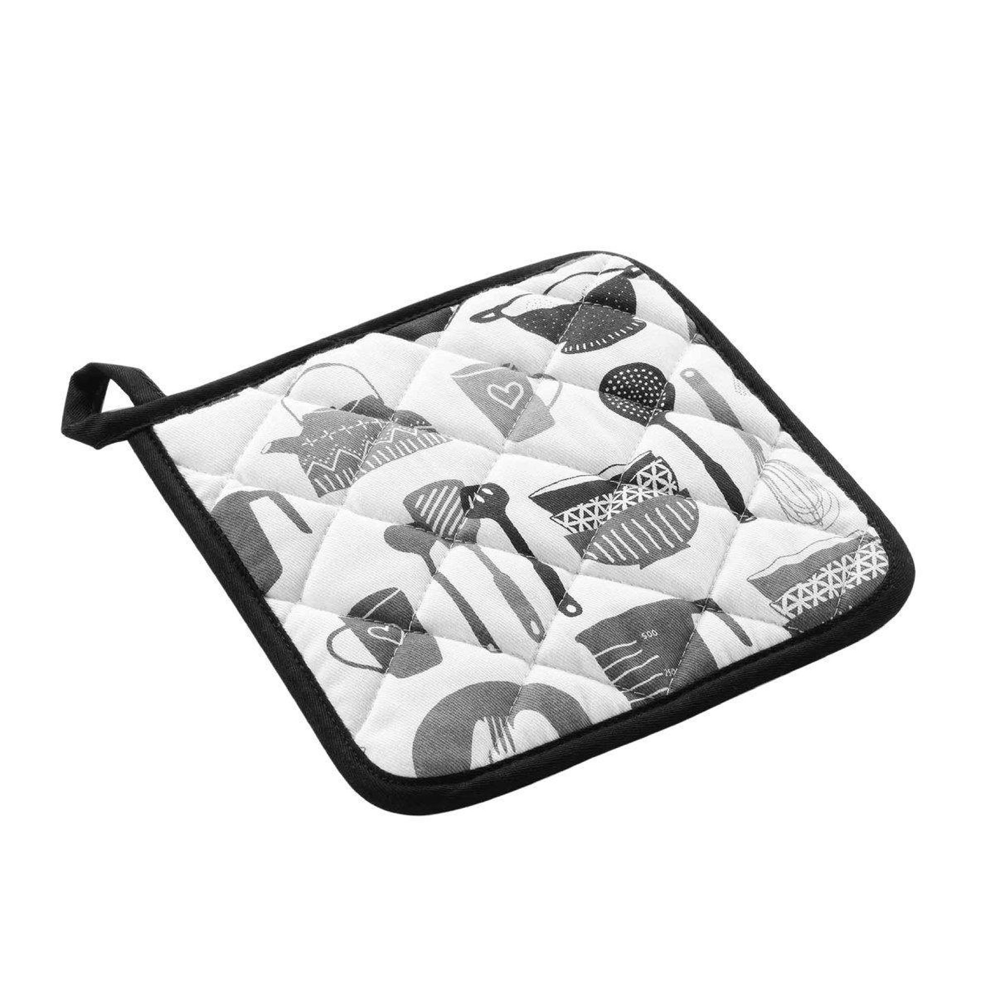Douceur d'Intérieur Manique de cuisine avec silicone  kitchen  19cm noir