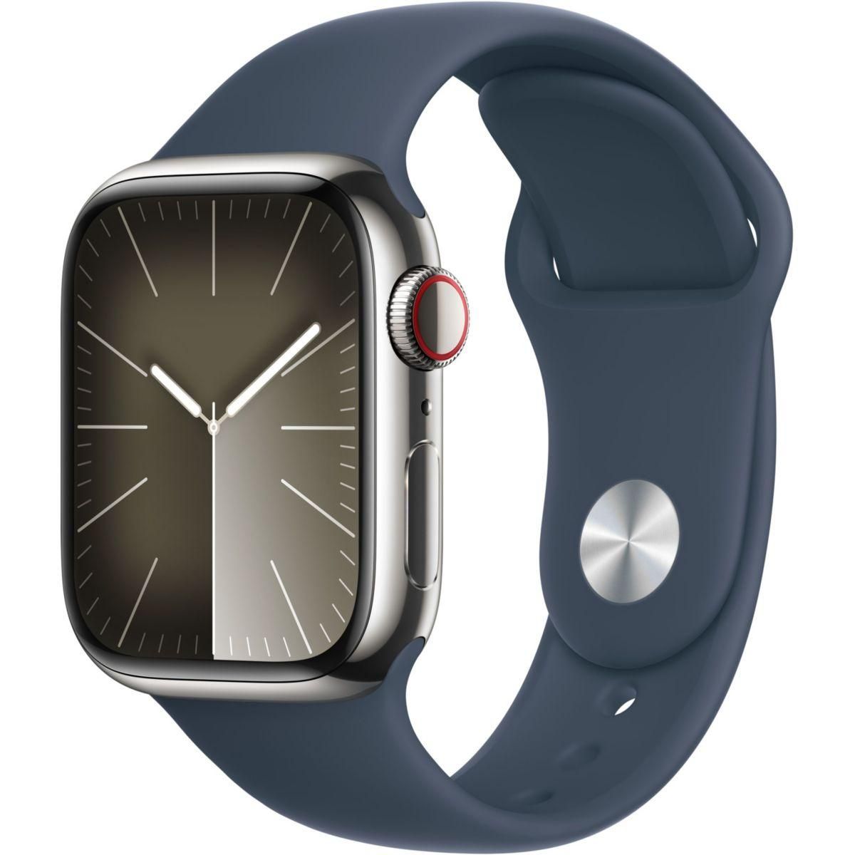 APPLE Montre connectée Serie 9 Cellular 41mm Acier/Argeny Bleu Orage S/M
