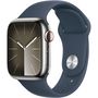 Voir la diapositive 1 : APPLE Montre connectée Serie 9 Cellular 41mm Acier/Argeny Bleu Orage S/M