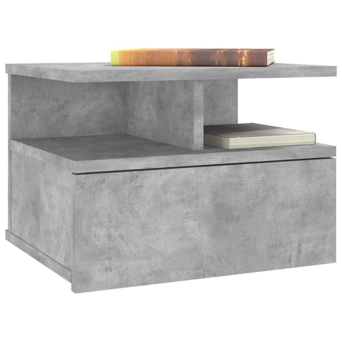 VIDAXL Table de chevet flottante Gris beton Bois d'ingenierie