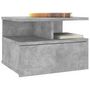 Voir la diapositive 3 : VIDAXL Table de chevet flottante Gris beton Bois d'ingenierie