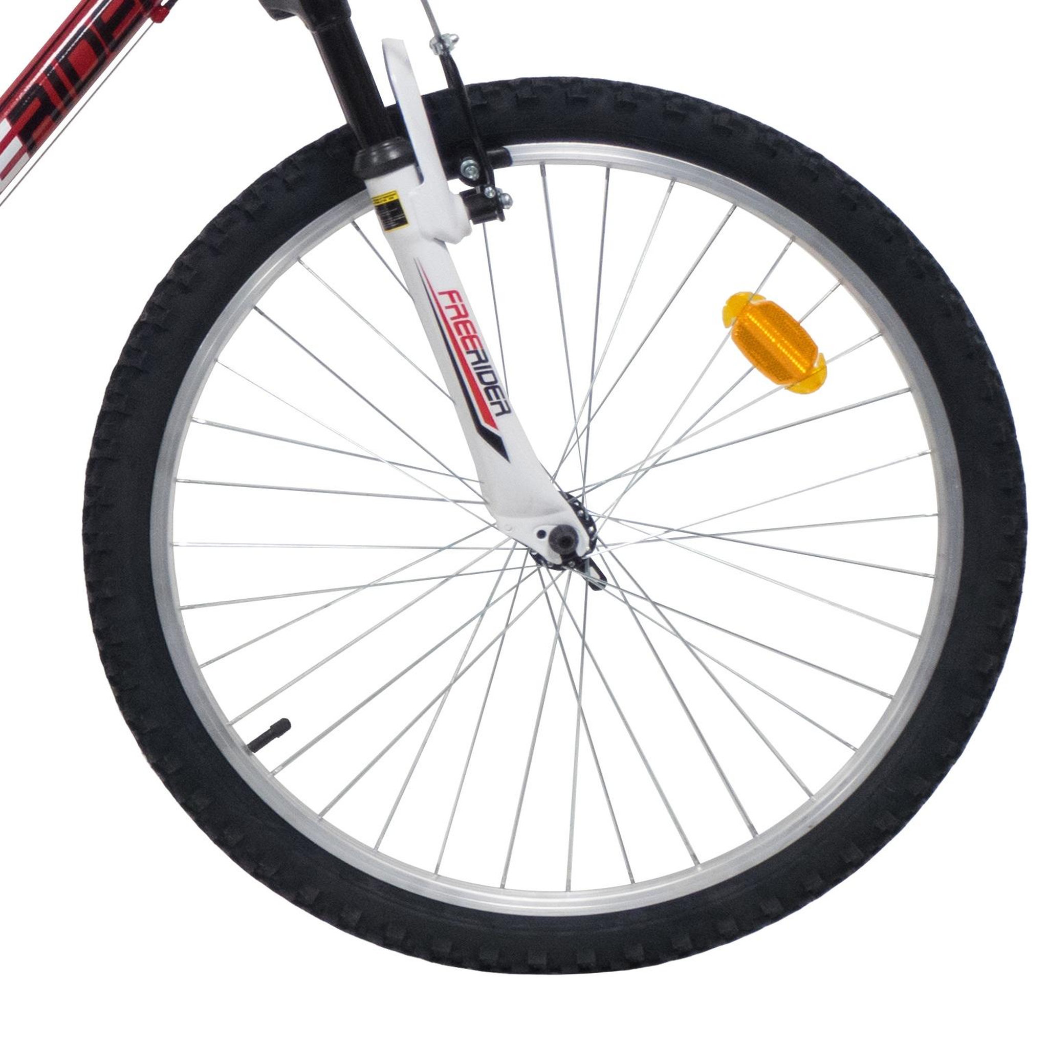 Voir la diapositive 5 : FREERIDER Vélo vtt 24'' tout suspendu pour adolescent de taille 135 à 160 cm- freins v brake - 18 vitesses indexées gripshift shimano - shimano ty21