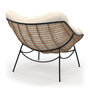 Voir la diapositive 4 : ID MARKET Fauteuil de jardin relax LOA effet rotin avec coussin écru
