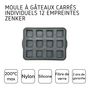 Voir la diapositive 4 : ZENKER Moule à gâteaux 12 carrés en silicone fibre de verre Zenker