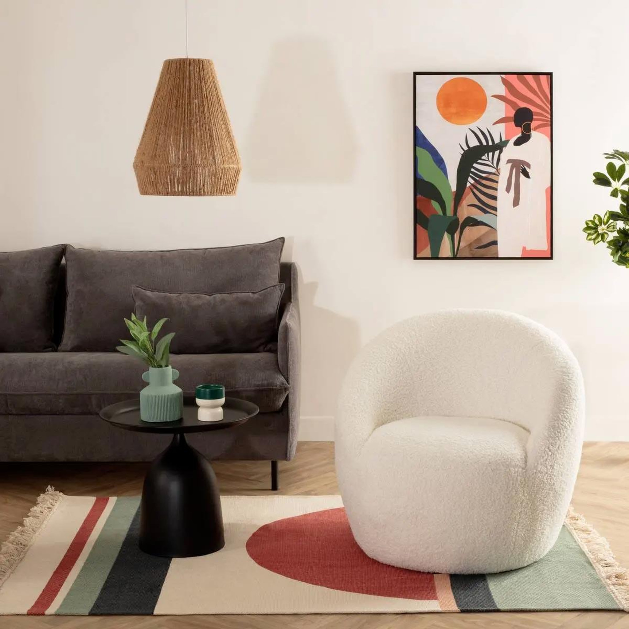Voir la diapositive 4 : ATMOSPHERA Fauteuil design  romi  77cm blanc