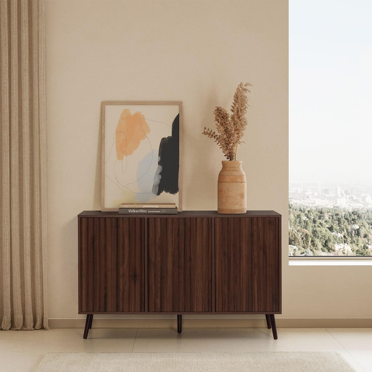 VS VENTA-STOCK Buffet Lluvia 3 portes effet noyer