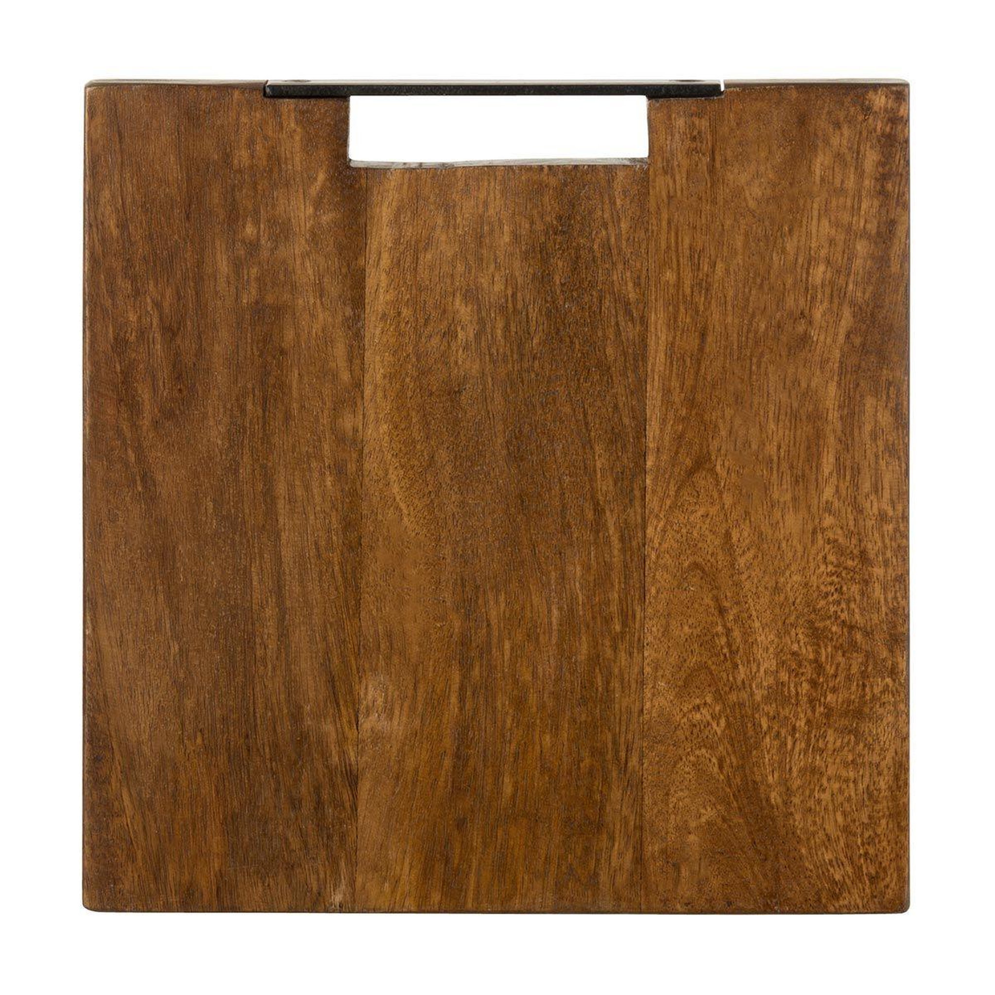 Voir la diapositive 2 : J-LINE Planche à découper en bois  longue  30cm marron
