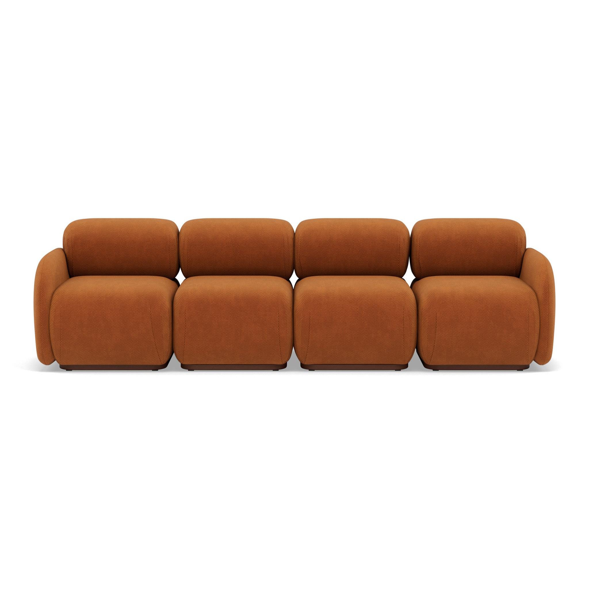 Voir la diapositive 1 : LISA DESIGN Penelope - canapé droit modulable 4 places en velours texturé