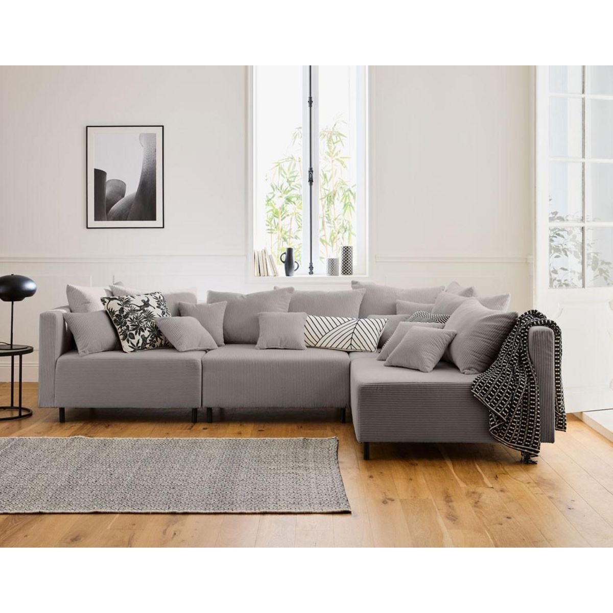 LISA DESIGN Edinburg - module d'assise sans accoudoirs - en velours côtelé