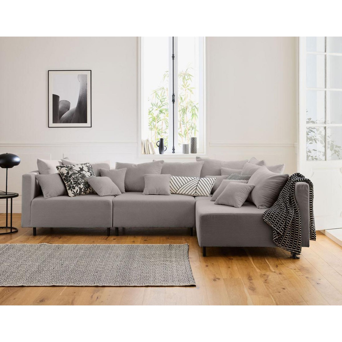 LISA DESIGN Edinburg - module d'assise - en velours côtelé