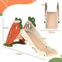 Voir la diapositive 3 : HOMCOM Toboggan pliable enfant 12-36 mois - panier basket, balle inclus - usage intérieur extérieur - HDPE orange beige