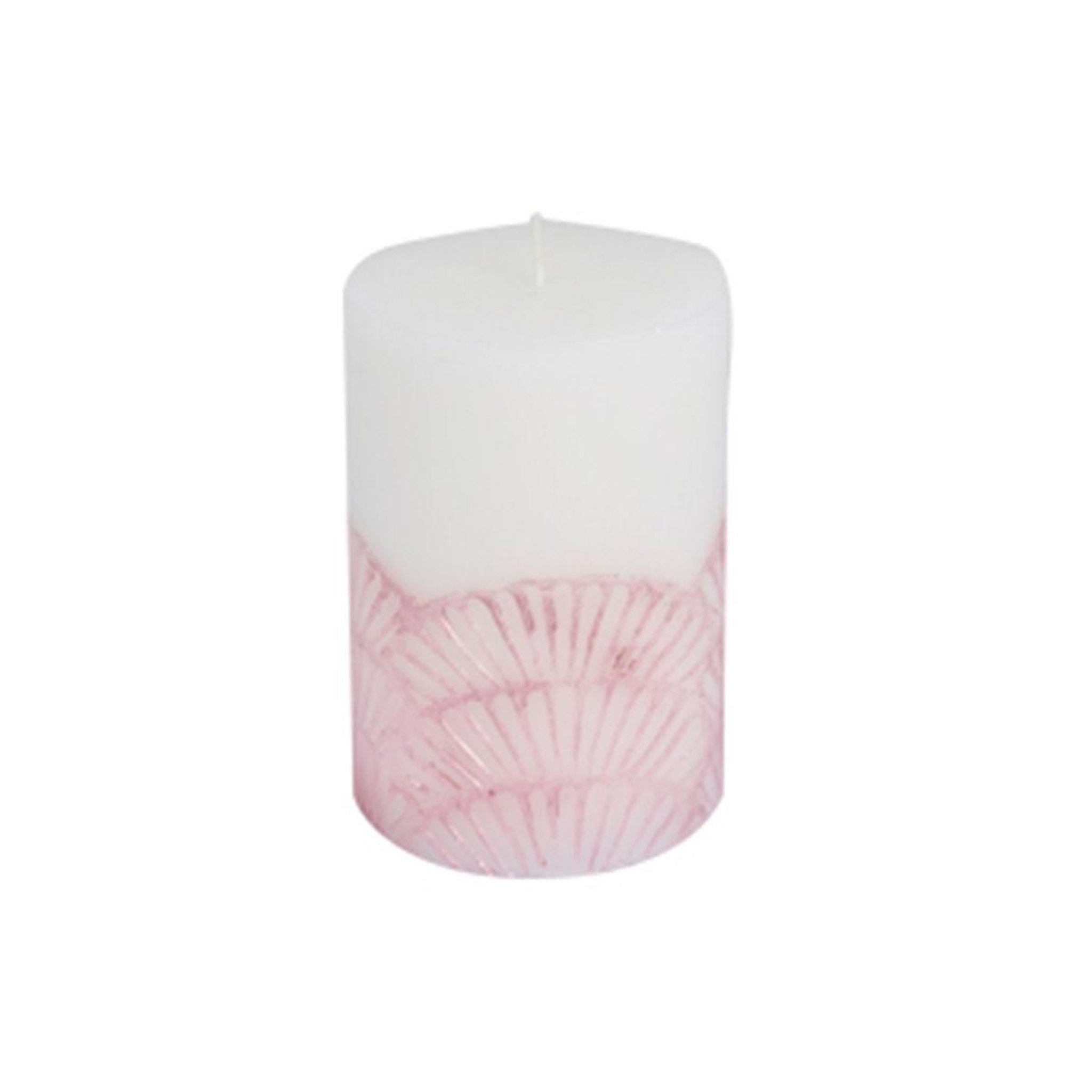HOMEA Bougie pilier déco  mermaid  10cm rose & blanc