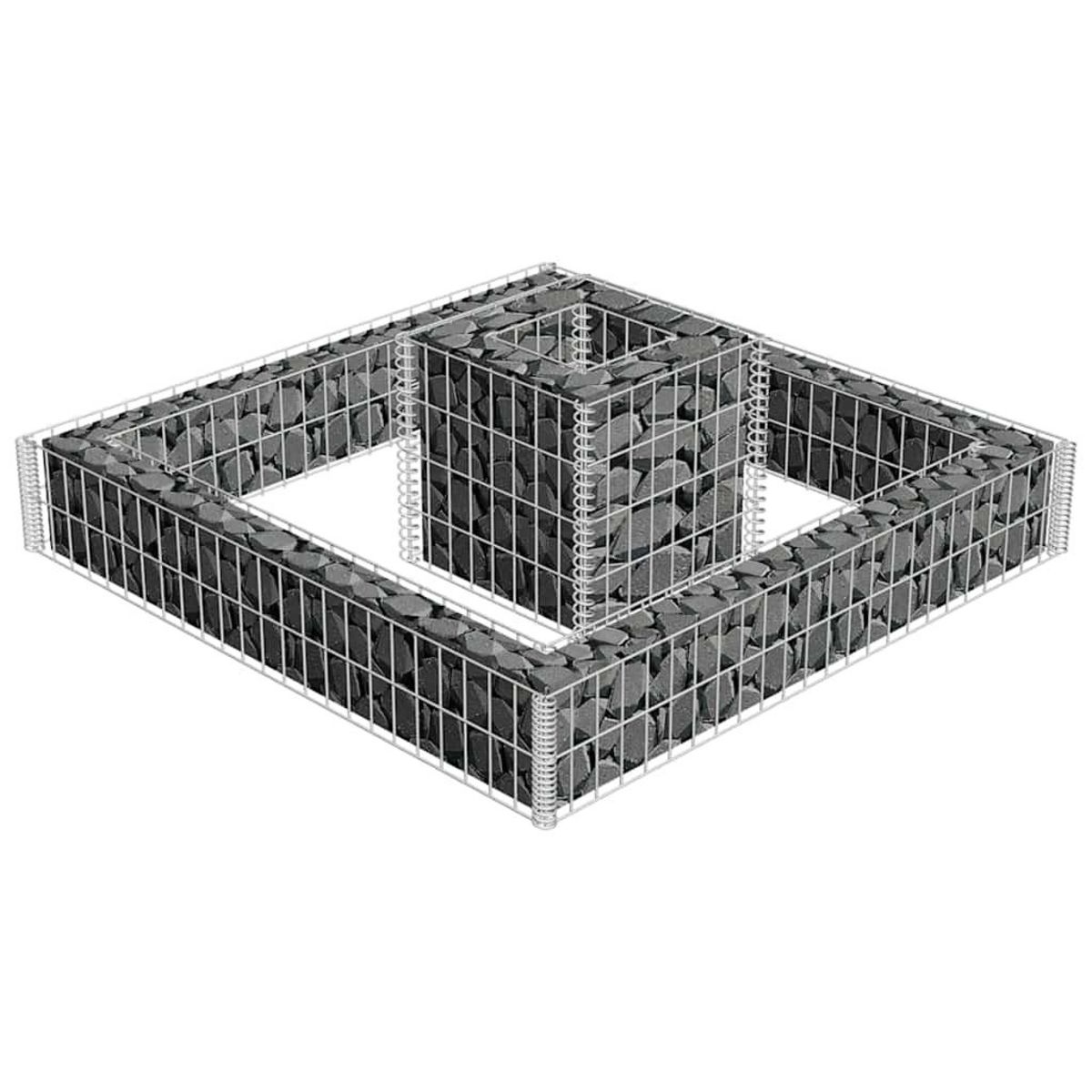 VIDAXL Jardiniere en gabion Acier galvanise 120x120x20 cm