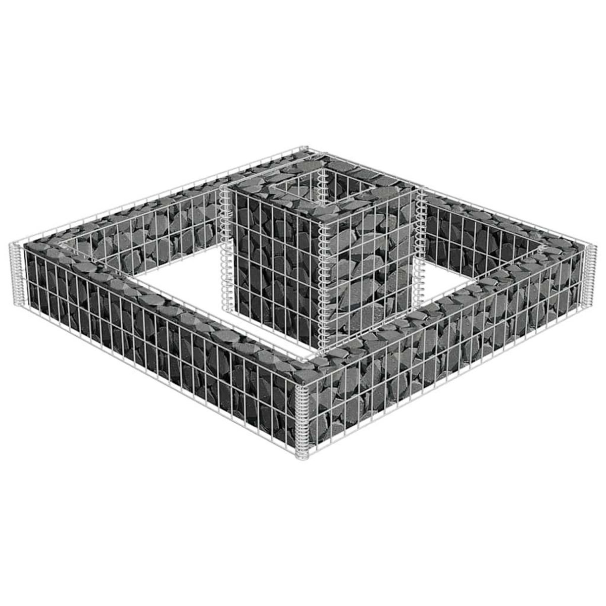 VIDAXL Jardiniere en gabion Acier galvanise 120x120x20 cm