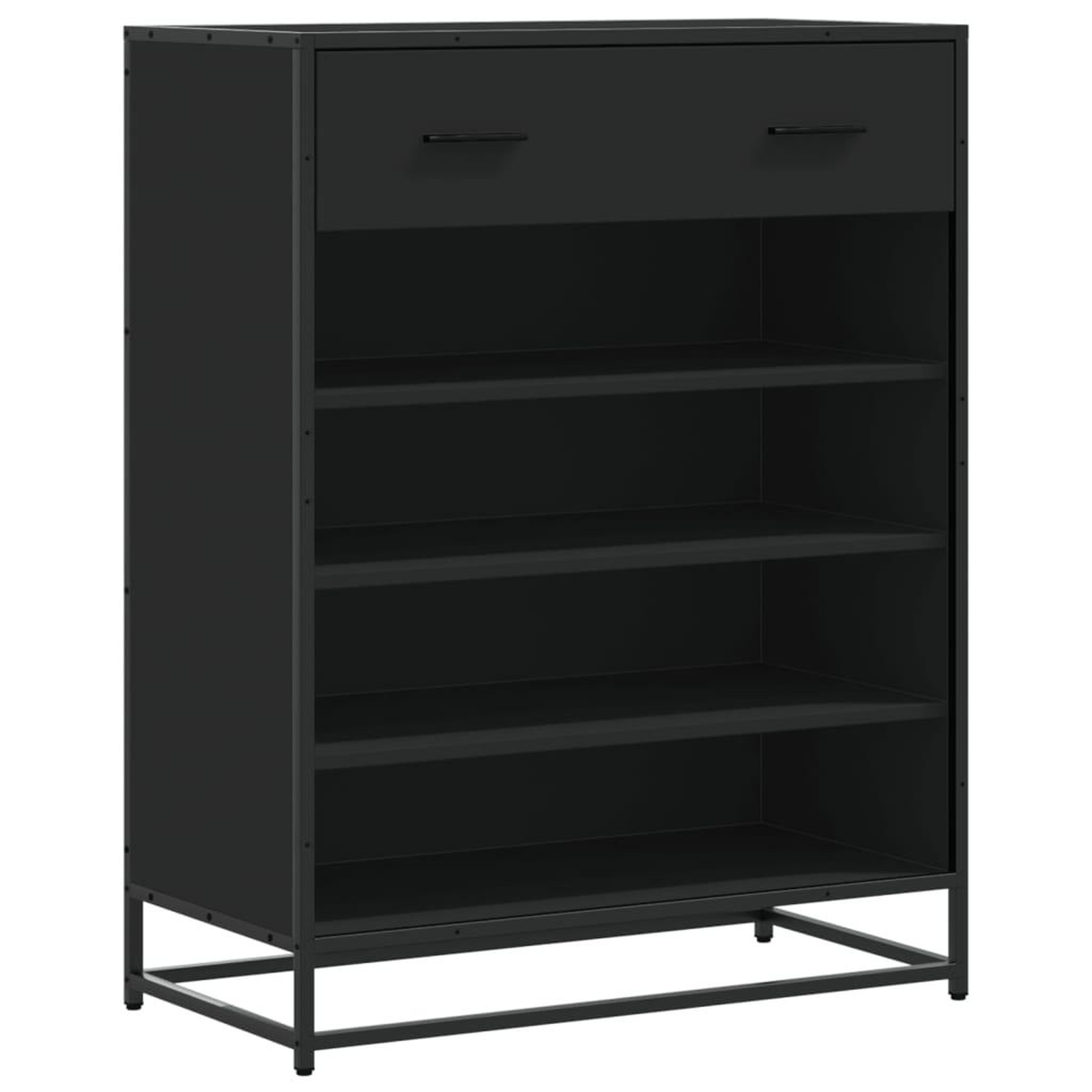Voir la diapositive 2 : VIDAXL Meuble a chaussures noir 75x38x97,5 cm bois d'ingenierie metal