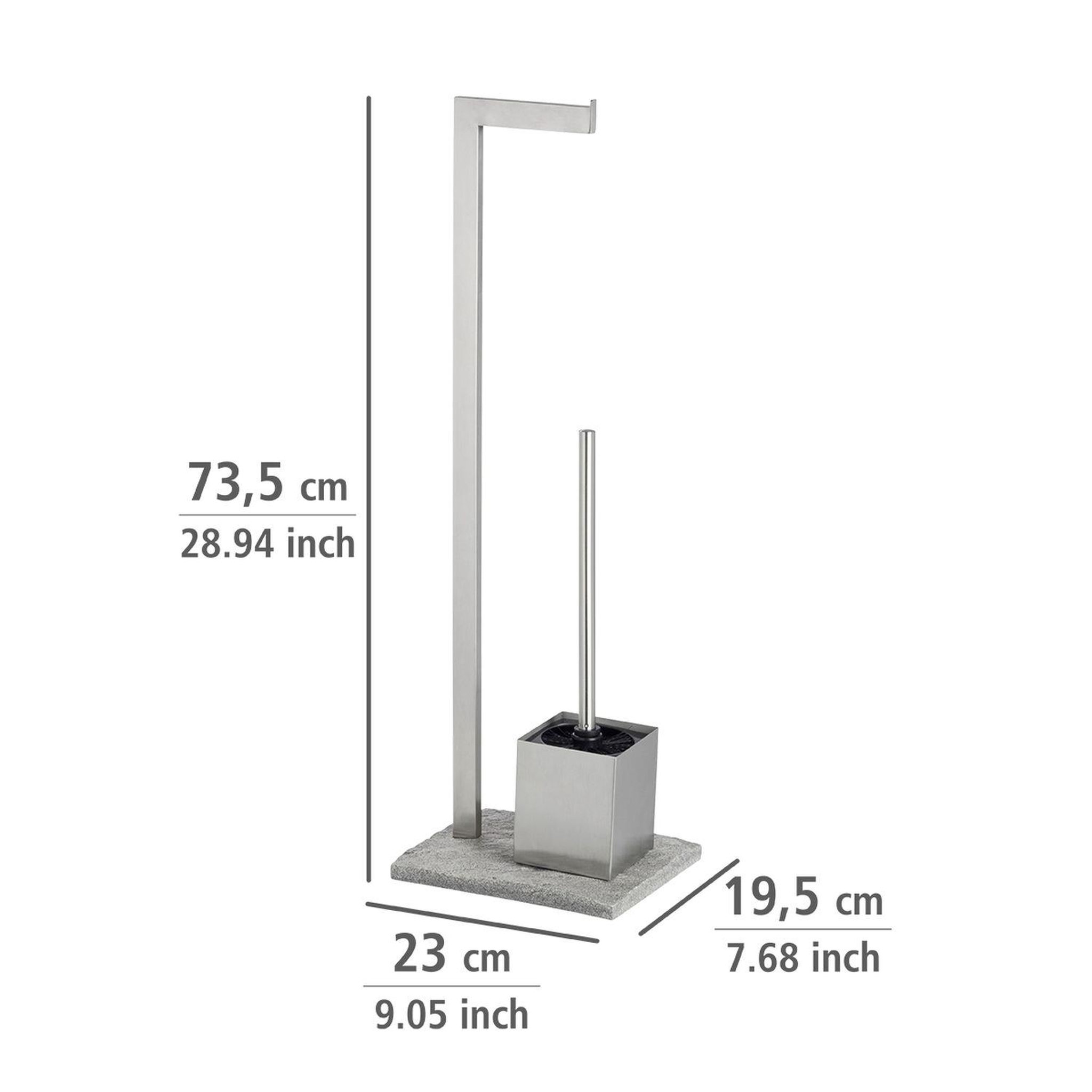 Voir la diapositive 3 : Wenko Valet WC en inox design Granit - Gris